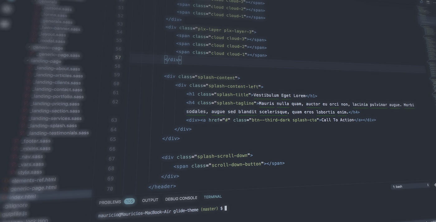Screenshot of text editor displaying HTML code